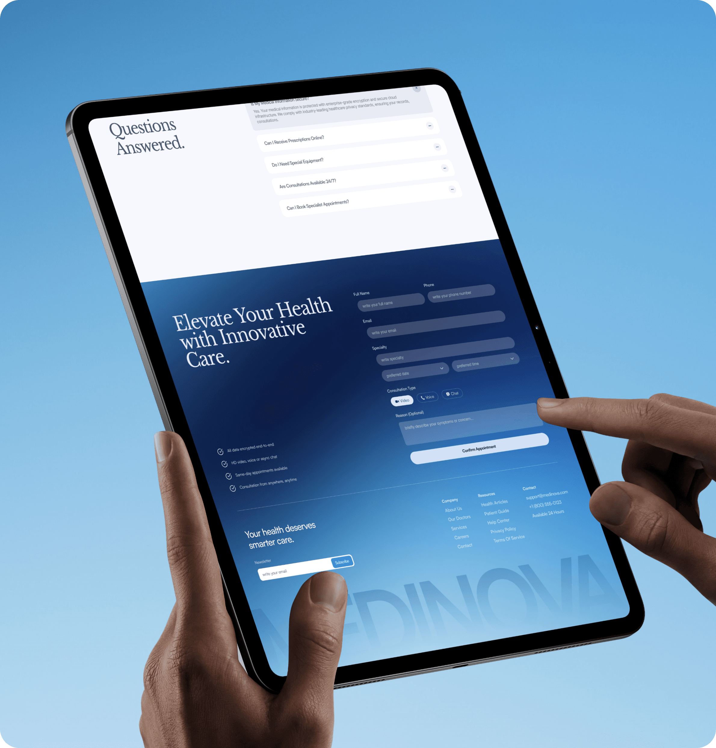 Clinics & Private Practices: example healthcare product design